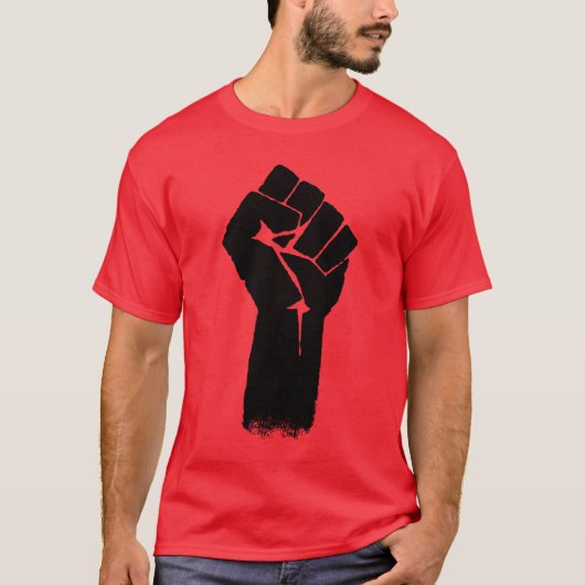 T-shirt de rouge de poing des syndicats (Devant)