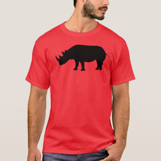 T-shirt de rouge de silhouette de rhinocéros