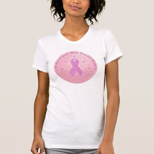 T-shirt de ruban rose du cancer du sein (Devant)
