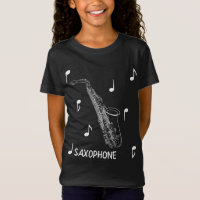T-shirt de saxophone de notes musicales