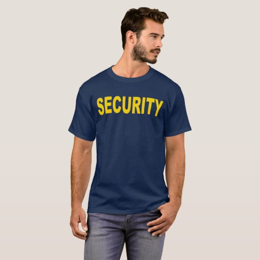 T-shirt de sécurité, 2 côtés bleu marine avec or (Devant entier)