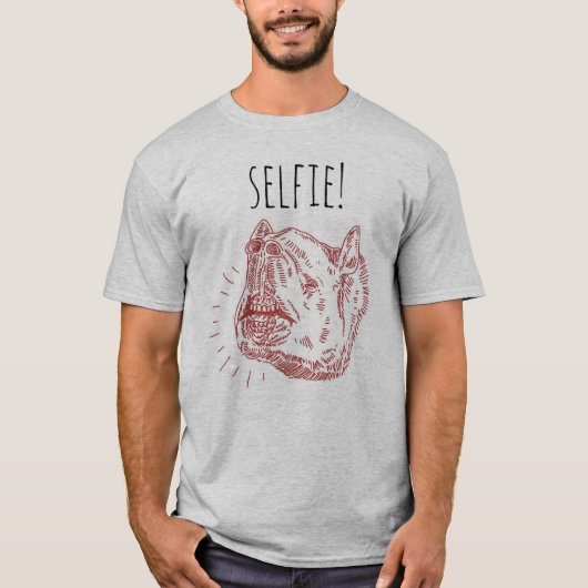 T-shirt de Selfie des hommes : Tapir de sourire (Devant)