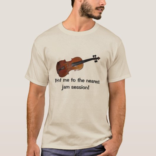 T-shirt de session de confiture de violon (Devant)