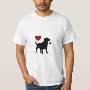 T-shirt de silhouette d'amour Labrador