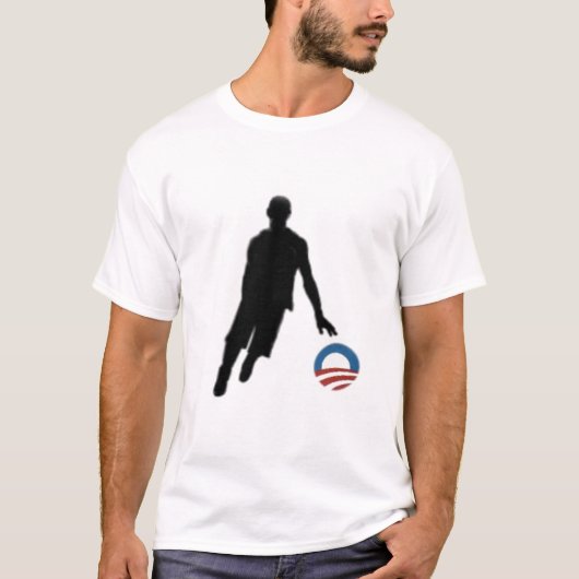 T-shirt de silhouette de basket-ball d'Obama (Devant)
