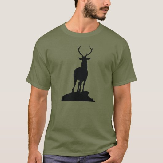 T-shirt de silhouette de cerfs communs (Devant)