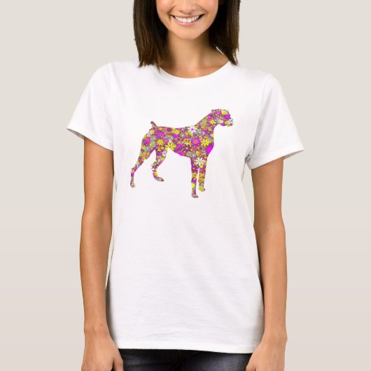 T-shirt de silhouette de chien de boxeur avec le (Devant)