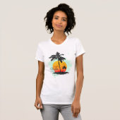 T-shirt de silhouette de palmier d'Aruba (Devant entier)