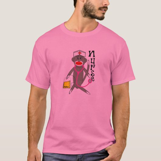 T-shirt de singe de chaussette d'infirmière (Devant)