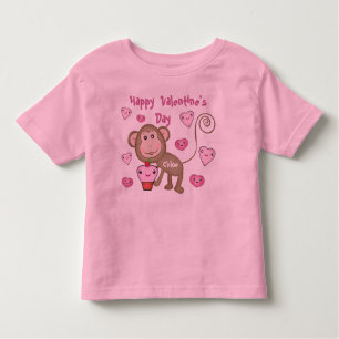 T-shirt de singe de la Saint-Valentin du bébé fait