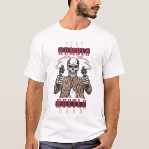 T-Shirt de skateboard squelettique Street Art de