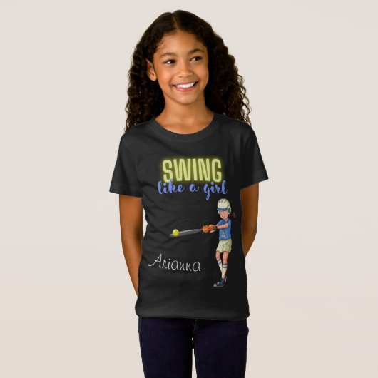 T-Shirt De Softball Fille (Devant entier)