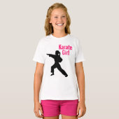 T-shirt de sonnerie de fille de karaté (Devant entier)