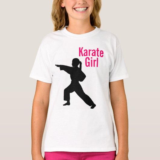 T-shirt de sonnerie de fille de karaté (Devant)