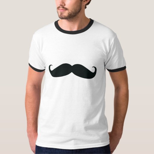 T-shirt de sonnerie de la moustache des hommes (Devant)