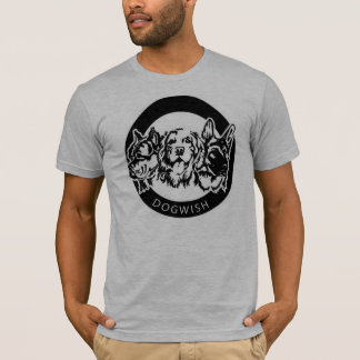 T-shirt de souhait du chien des hommes