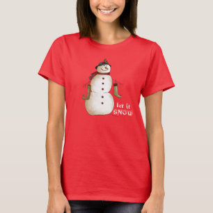 T-shirt de sourire de bonhomme de neige