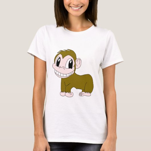 T-shirt de sourire de femme de chimpanzé (Devant)