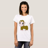 T-shirt de sourire de femme de chimpanzé (Devant entier)