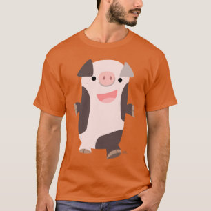 T-shirt de sourire de porc de bande dessinée