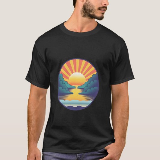 T-shirt de sport oversize - Rivière de coucher de (Devant)