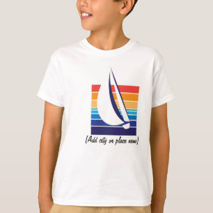 T-shirt de Square_template de couleur de bateau