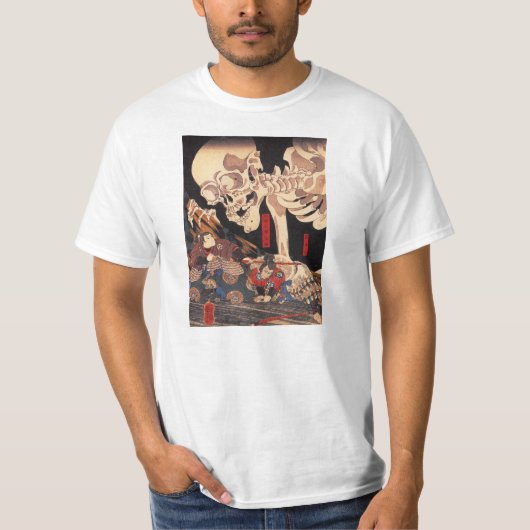 T-shirt de squelette de Kuniyoshi (Devant)