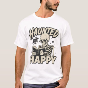 T-shirt de squelette heureux lisant