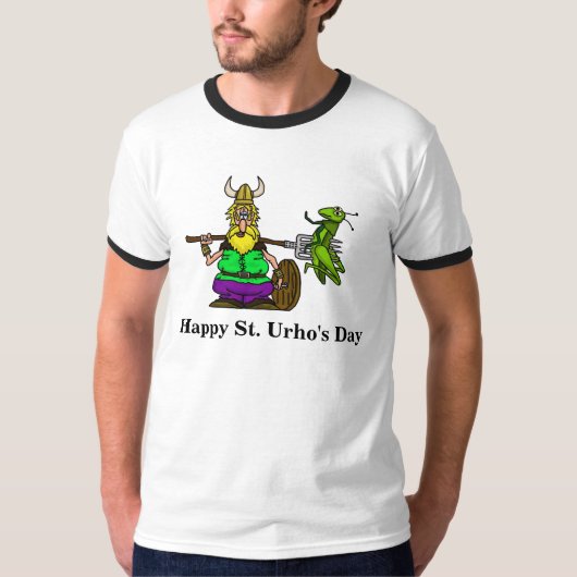 T-shirt de St Urho avec la sauterelle poignardée (Devant)