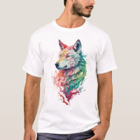 T-shirt de streetwear graphique avec loup, audacie