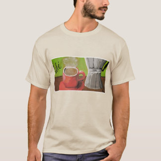 T-shirt de style de café de beaux-arts