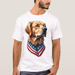 T-shirt de style drapeau américain pour Golden Ret