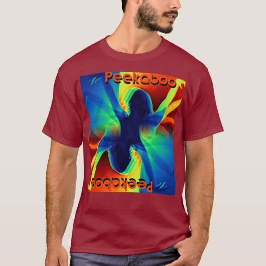 T-Shirt de style rétro psychédélique Peekaboo (Devant)