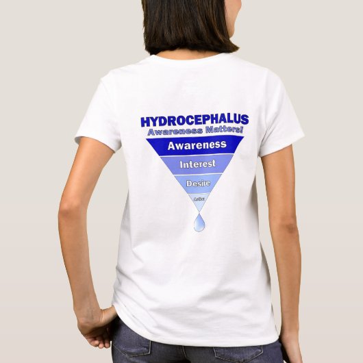 T-shirt de sujets de conscience de hydrocéphalie (Dos)