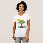 T-shirt de Sun d'été de brise d'île (Devant entier)