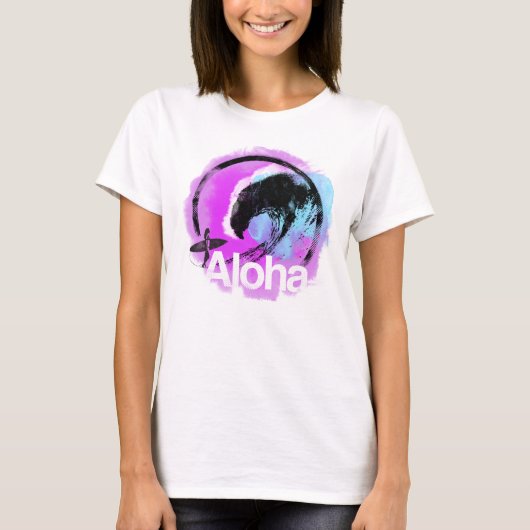 T-shirt de surf de la vague des femmes "Aloha" (Devant)
