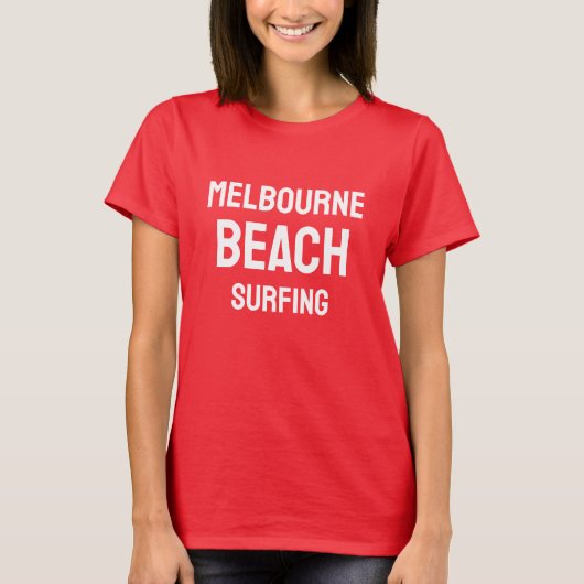 T-Shirt de surf de Melbourne Beach Floride (Devant)