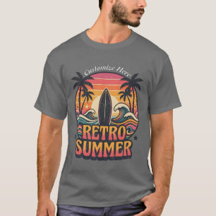 T-Shirt de surf personnalisé de l'été rétro   Pers