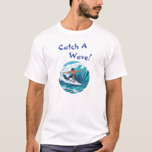 T-shirt de surfeur graphique Catch-A-Wave