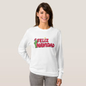 T-shirt de sweatshirt de Feliz Navidad (Devant entier)