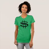 T-shirt de symbole dollar d'argent (Devant entier)