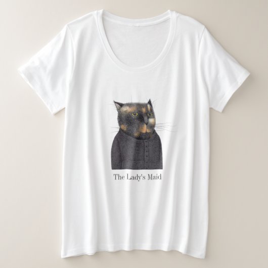 T-Shirt de taille plus pour femme CHAT de fille (Design devant)