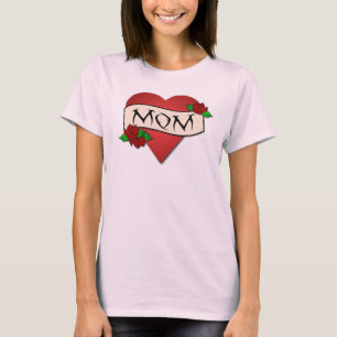 T-shirt de tatouage de coeur de maman