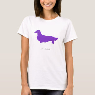 T-shirt de teckel (longue version pourpre de