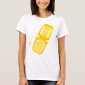 T-shirt de téléphone à flip jaune rétro (Devant)