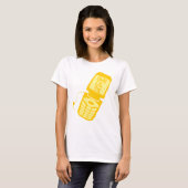 T-shirt de téléphone à flip jaune rétro (Devant entier)