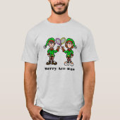 T-shirt de tennis de Noël avec ses elfes et ses el (Devant)