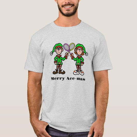 T-shirt de tennis de Noël avec ses elfes et ses el (Devant)