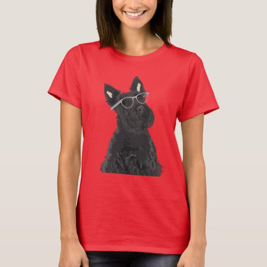 T-shirt de Terrier d'écossais de hippie pour des (Devant)
