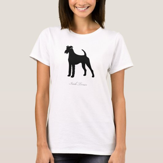 T-shirt de Terrier irlandais (silhouette noire) (Devant)